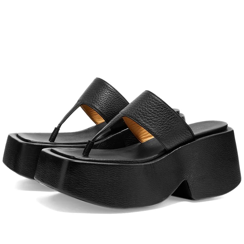 Zeppo Thong Platform Sandals Black
