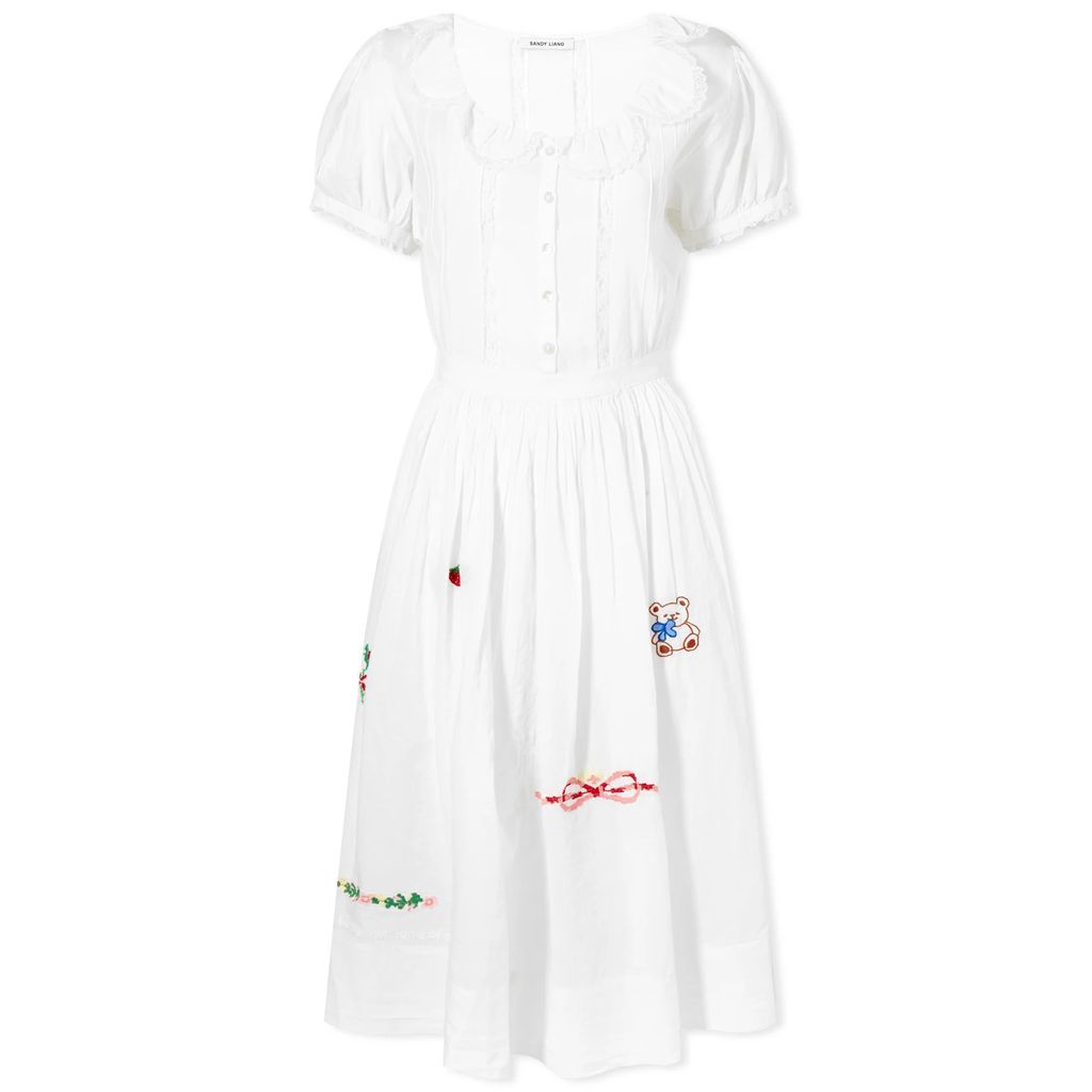 Women's Beetle Short Sleeve Dress Milky White