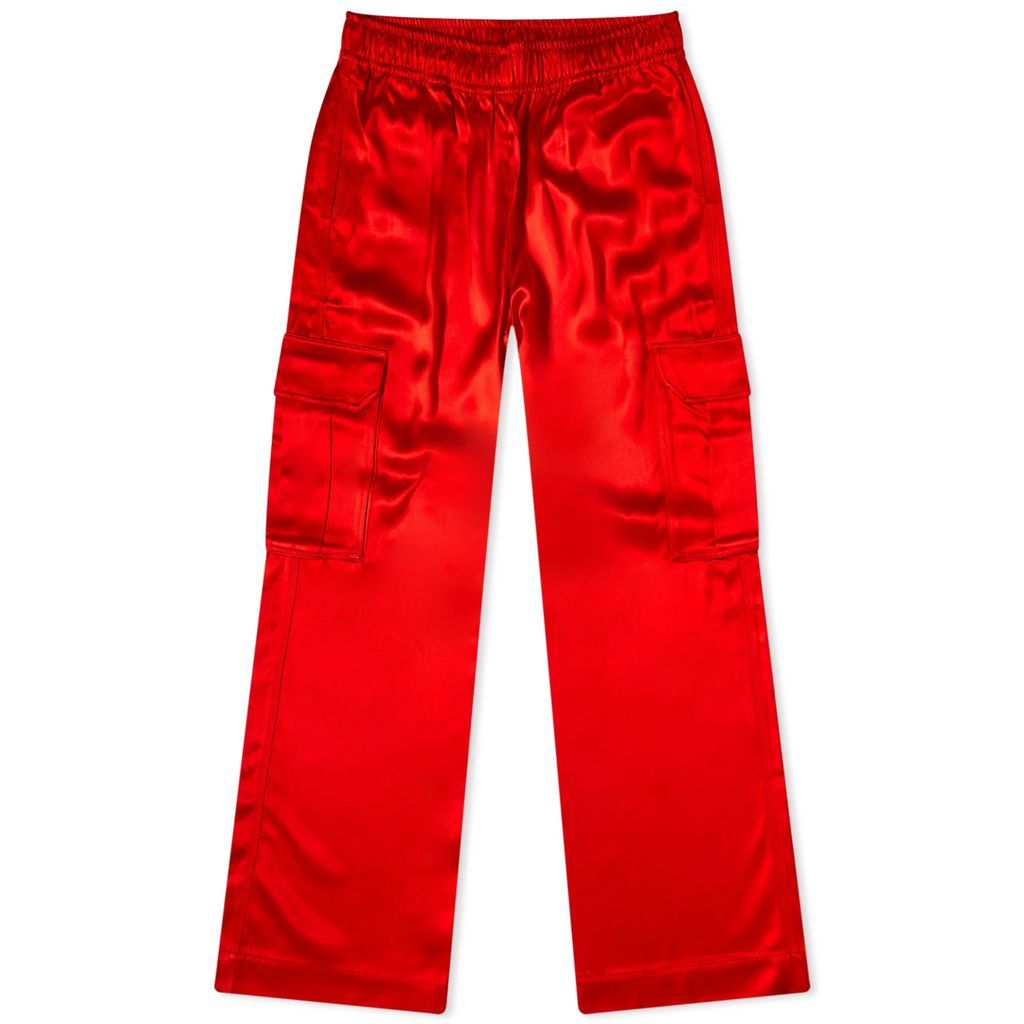 Women's Fatuna Satin Cargo Trousers Fiery Red