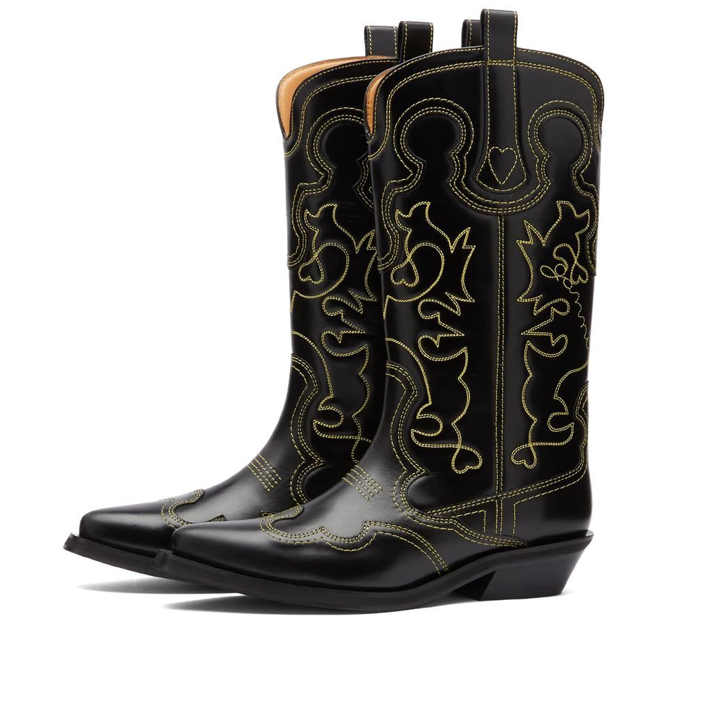 Women's Embroidered Western Boot Black