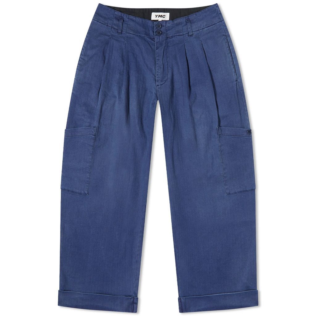 Women's Grease Washed Trousers Blue