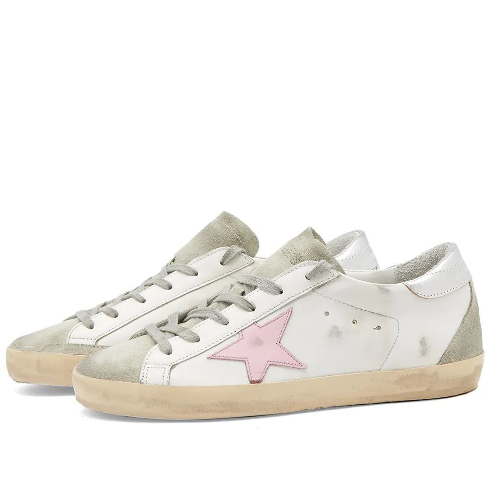 Women's Super Star Leather Sneaker White Ice/Orchid Pink/Silver