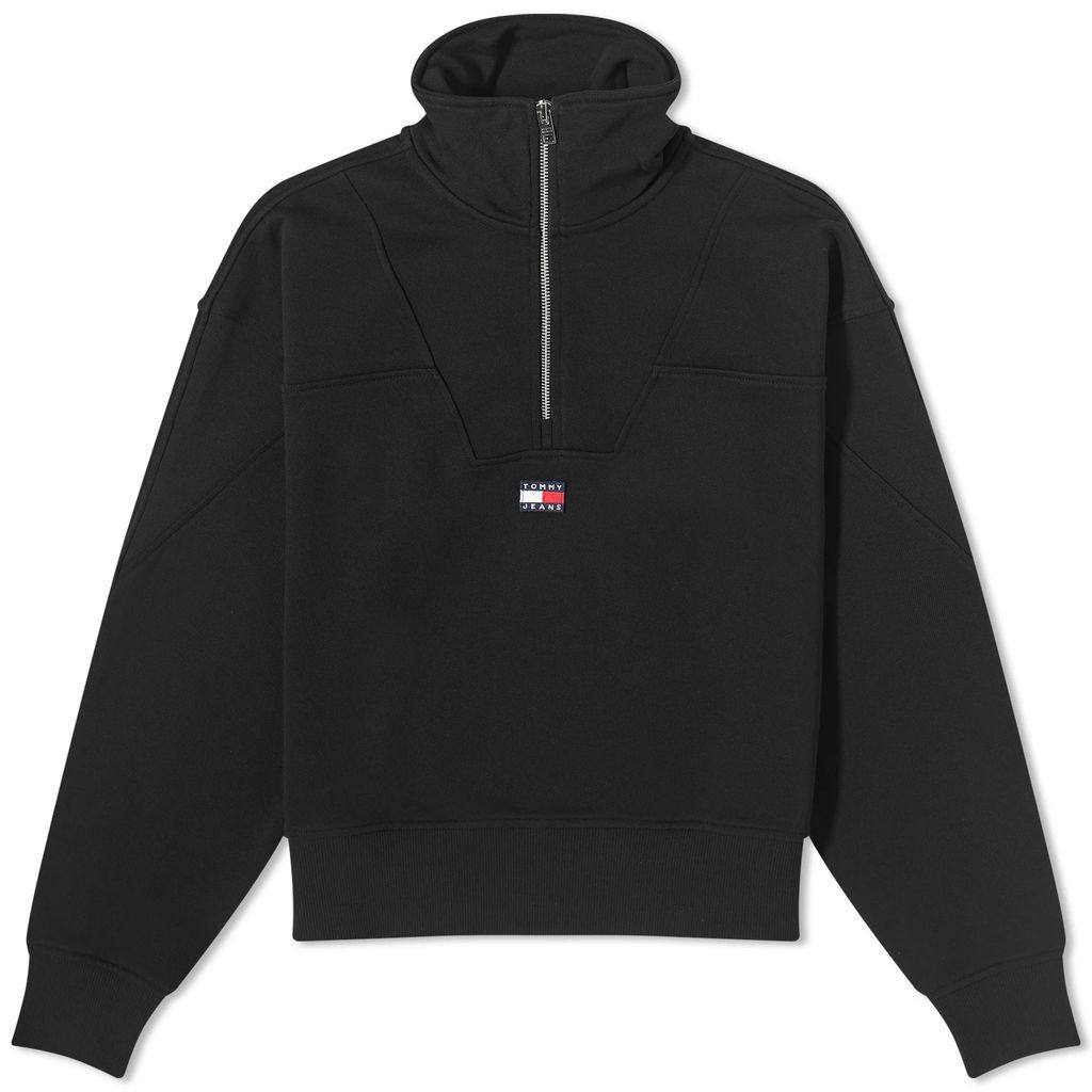 Women's Quarter Zip Xs Badge Sweater Black