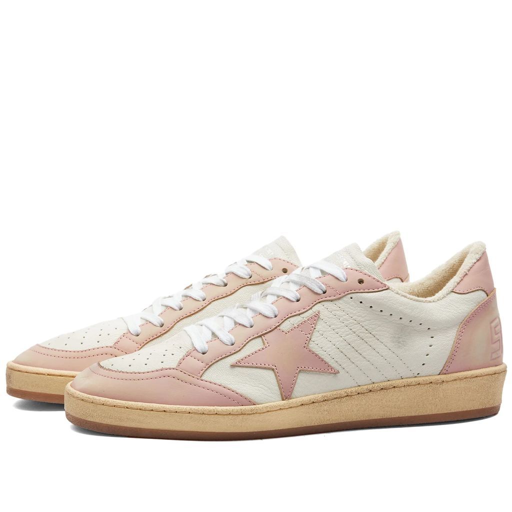 Women's Ball Star Leather Sneaker White/Pink