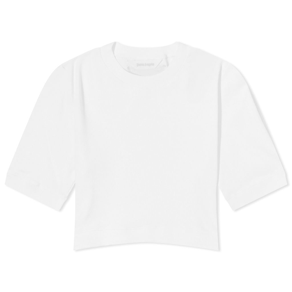 Women's Fitted Ribbed Crop T-Shirt White