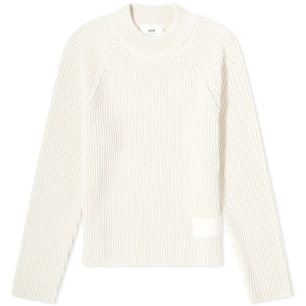 AMI Label Knit Sweater Ivory