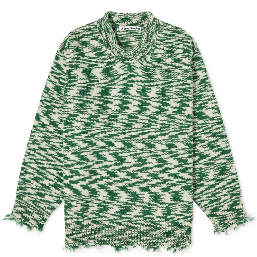 Women's Psychedelic Crew Knit White/Green