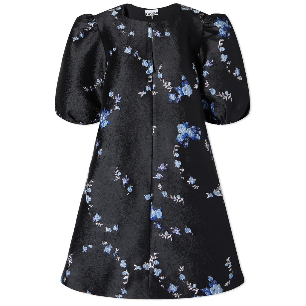 Women's 3D Jacquard A-shaped Zip Mini Dress Black