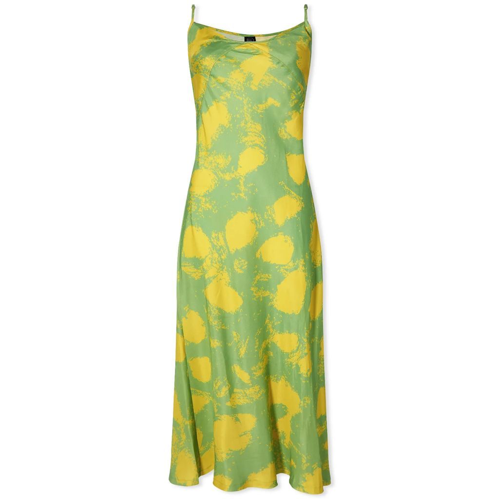Women's Dot Slip Midi Dress Lime