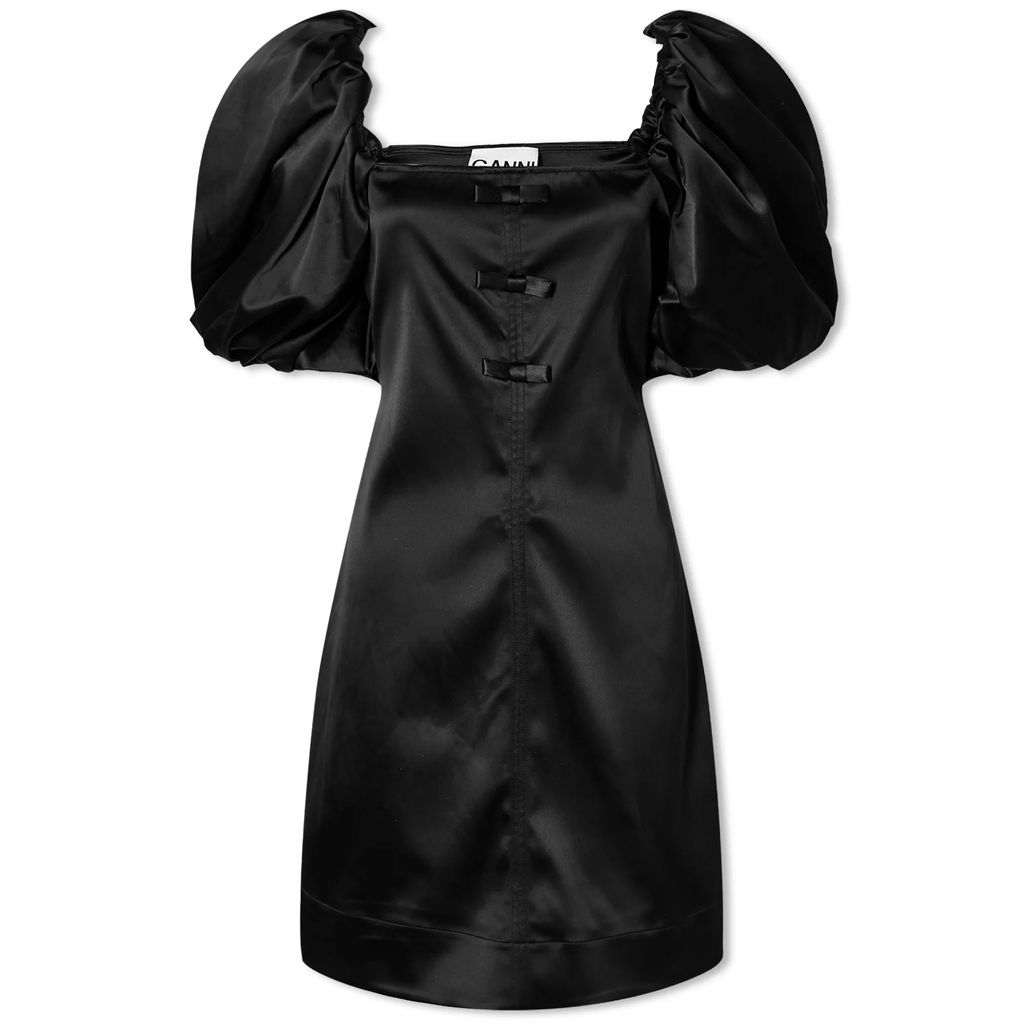 Women's Double Satin Mini Dress Black