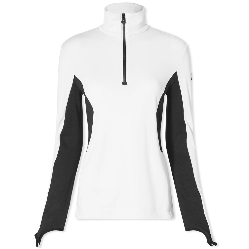 Women's Zip Neck Fitted Sweatshirt White