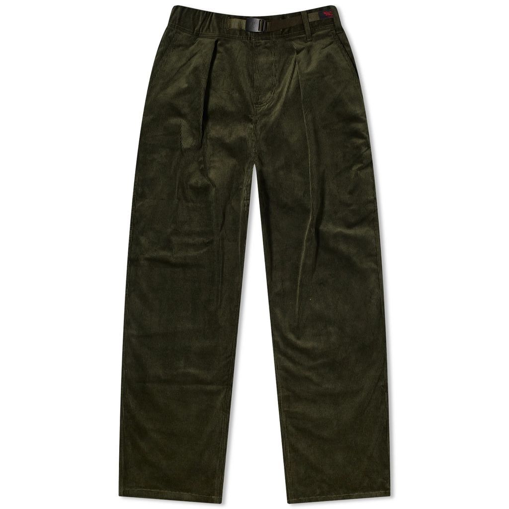 Women's Corduroy Pleated Pant Dark Green