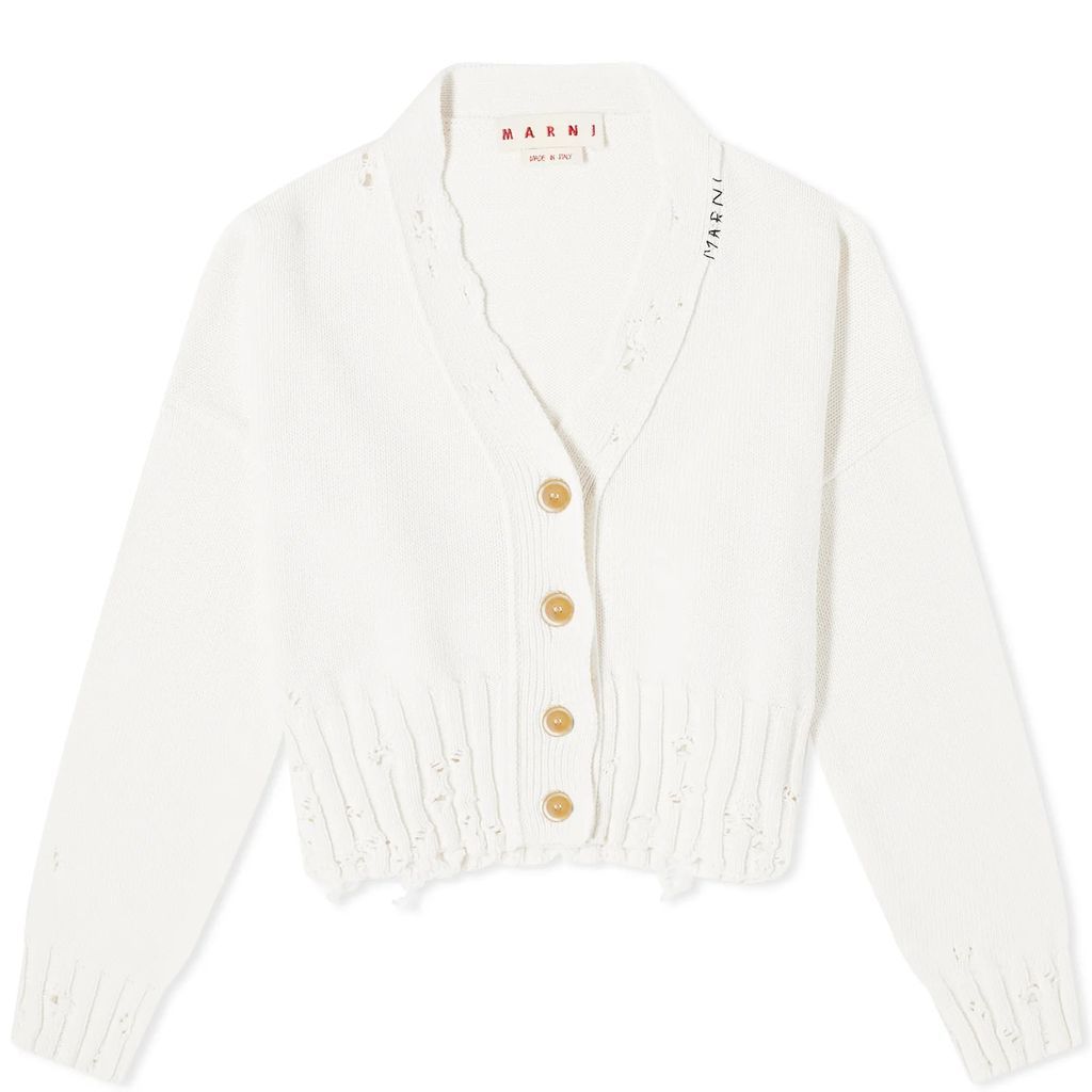 Women's Cropped Cardigan Lily White