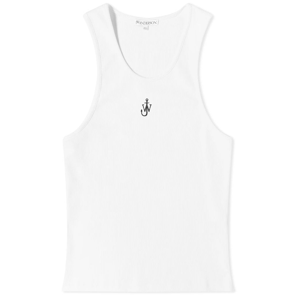 Women's Anchor Embroidery Tank Vest White