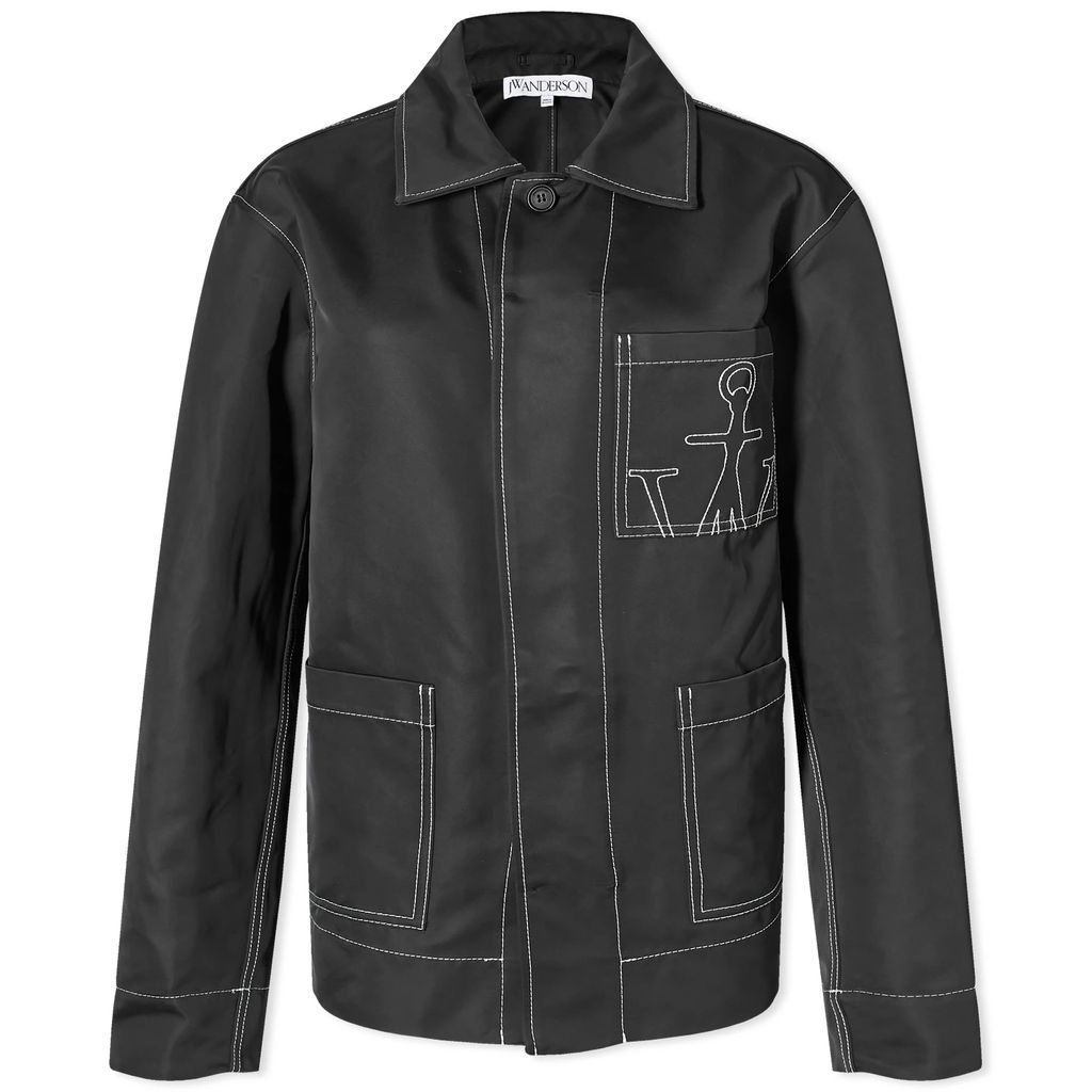 Women's Contrast Seam Workwear Jacket Black
