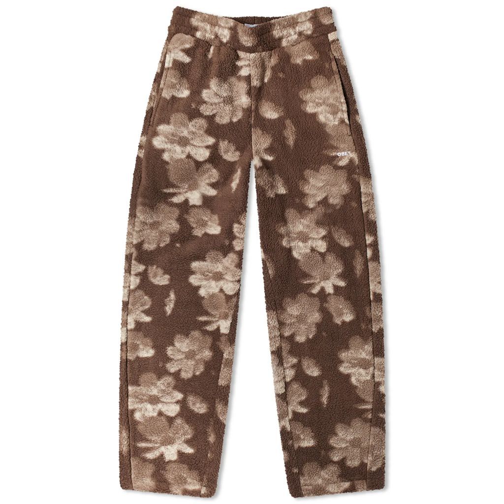 Women's Shaylin Fleece Flower Pant Chocolate Brown Multi