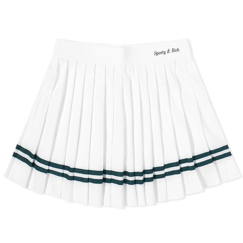 Women's Classic Logo Pleated Mini Skirt White