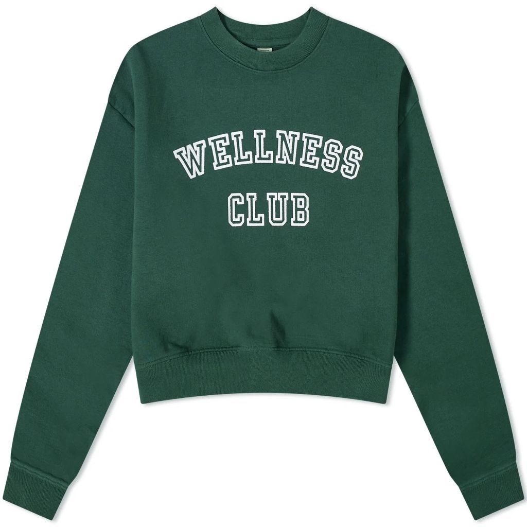Women's Wellness Club Cropped Sweat Forest/White