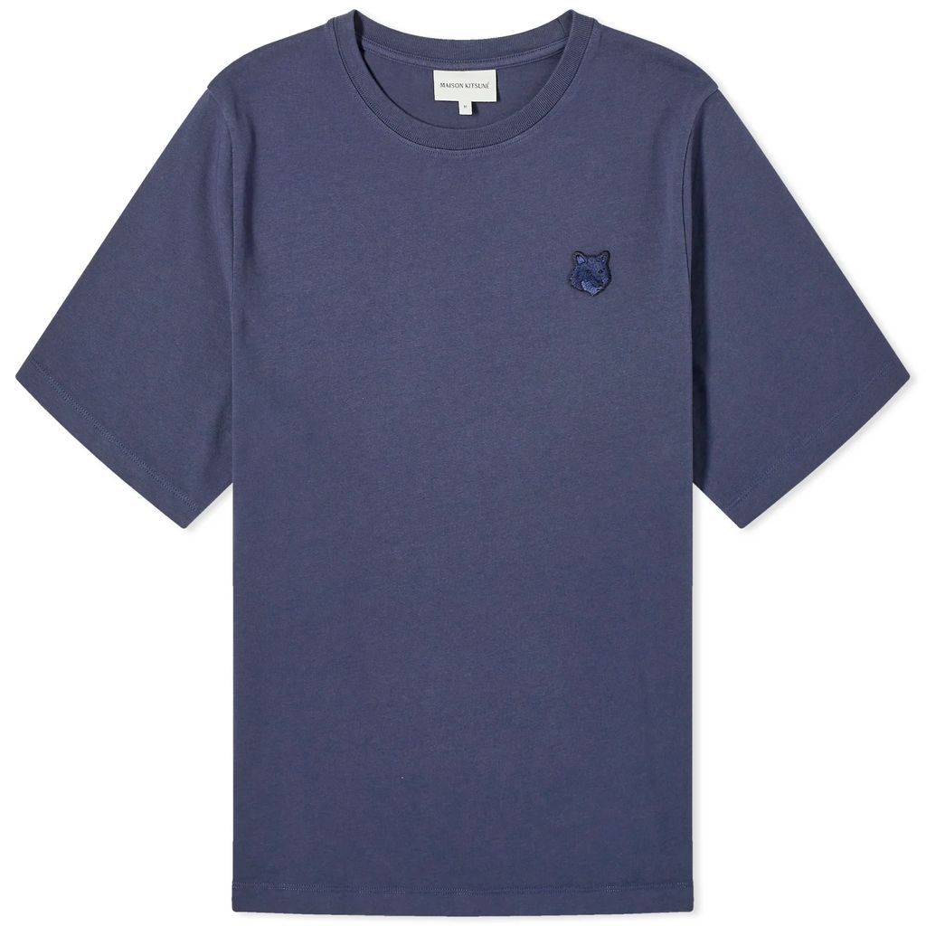 Maison Kitsune Bold Fox Head Patch Comfort T-Shirt Ink Blue