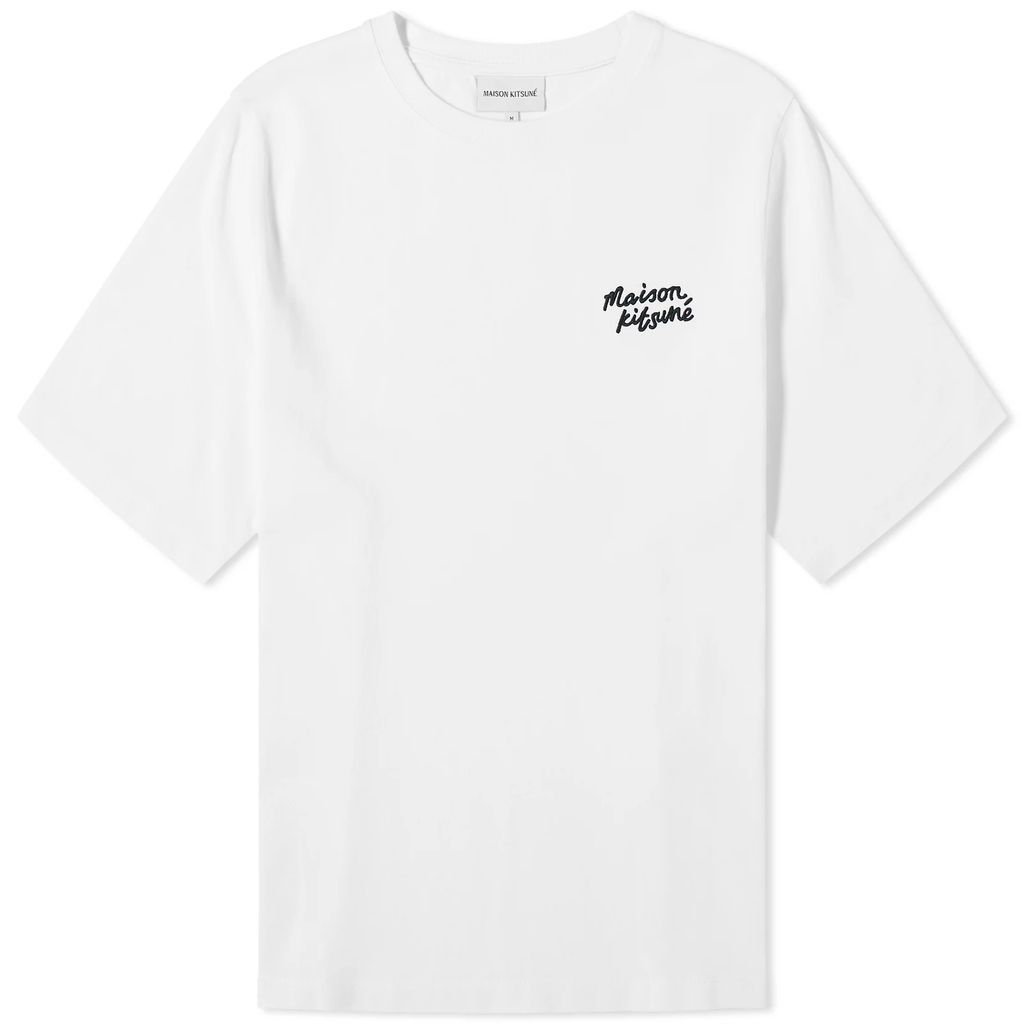 Maison Kitsune Handwriting Logo Comfort T-Shirt White/Black