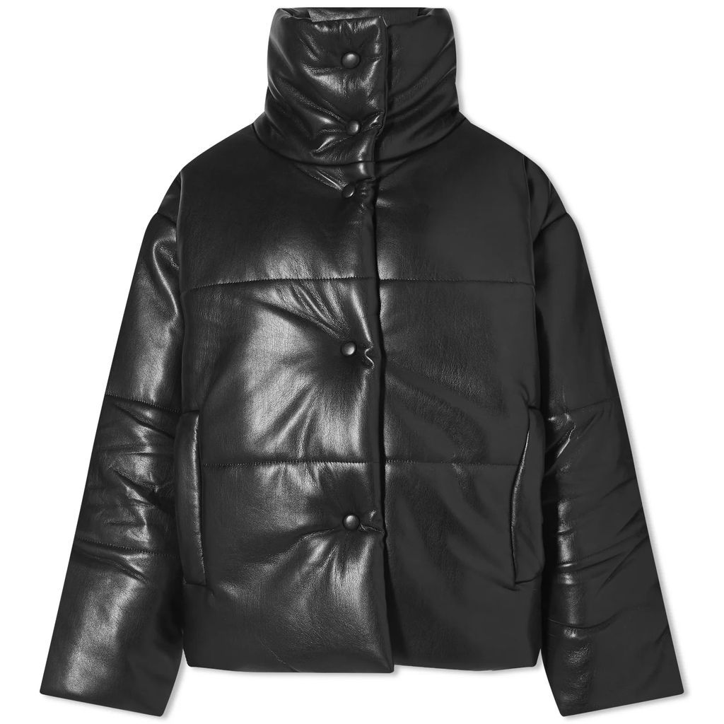 Women's Hide Leather Look Jacket Black