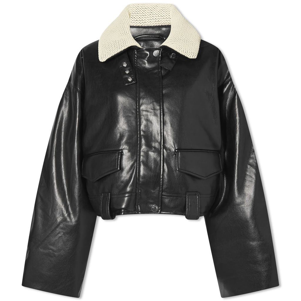Women's Hollie Leather Look Jacket Black/Creme
