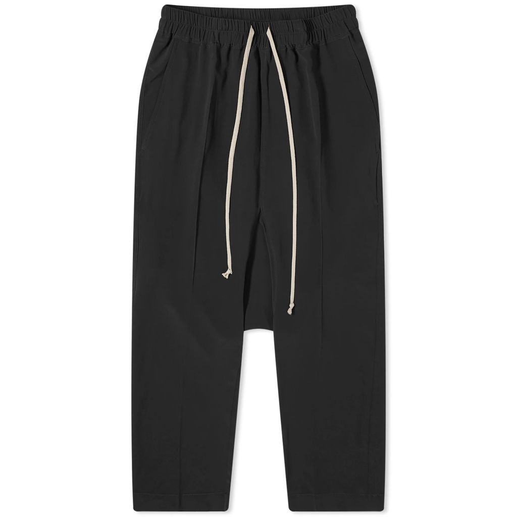 Women's Drawstring Cropped Sweat Pants Black