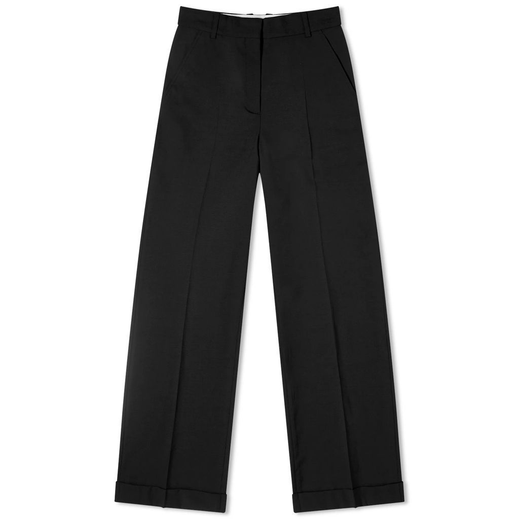 Women's Solid Tailored Trousers Black