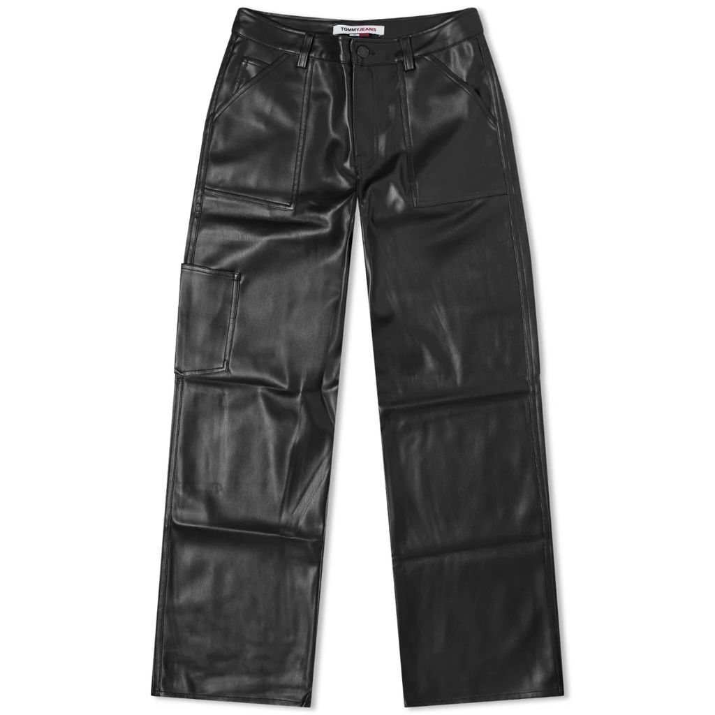 Women's Faux Leather Trousers Black