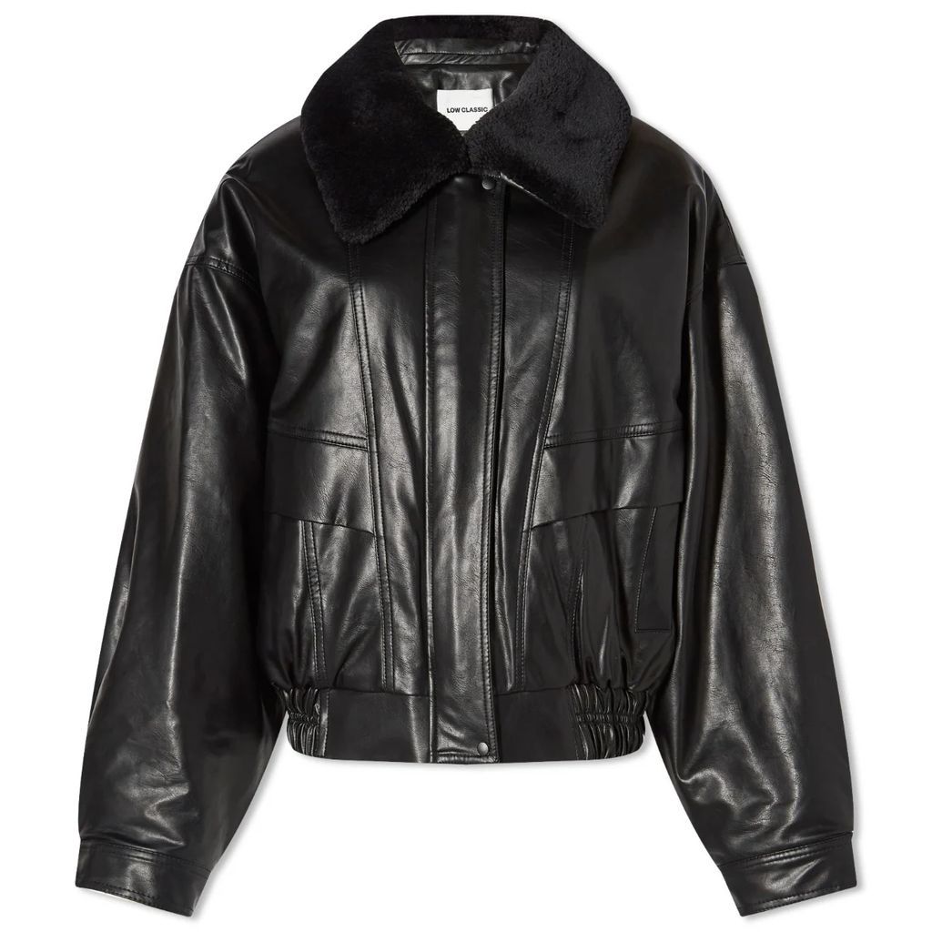 Women's Faux Leather Short Jacket Black