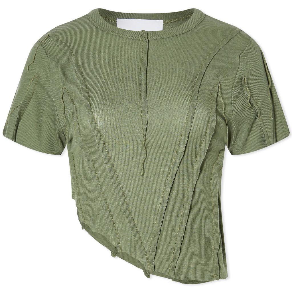 Women's Asymmetric Short Sleeve T-Shirt Army Green