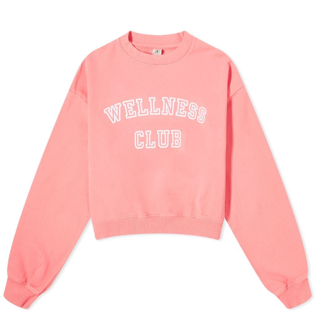 Women's Wellness Club Flocked Cropped Crew Sweat Dahlia