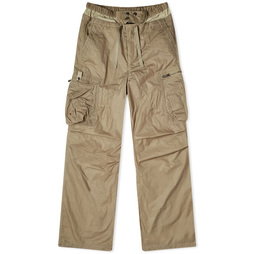 Women's Balloon Pocket Parachute Pants Yellow Beige