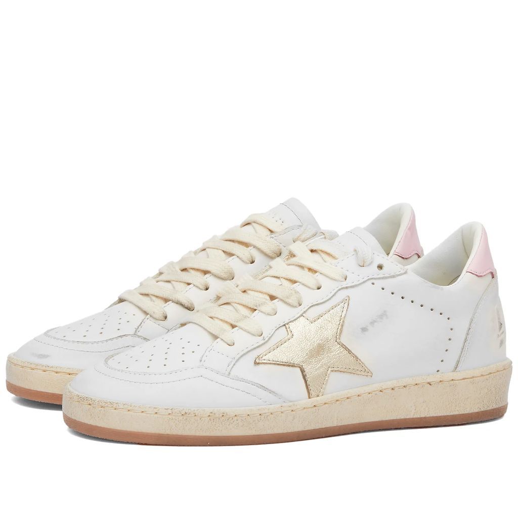Women's Ball Star Leather Sneaker White/Platinum/Orchid Pink