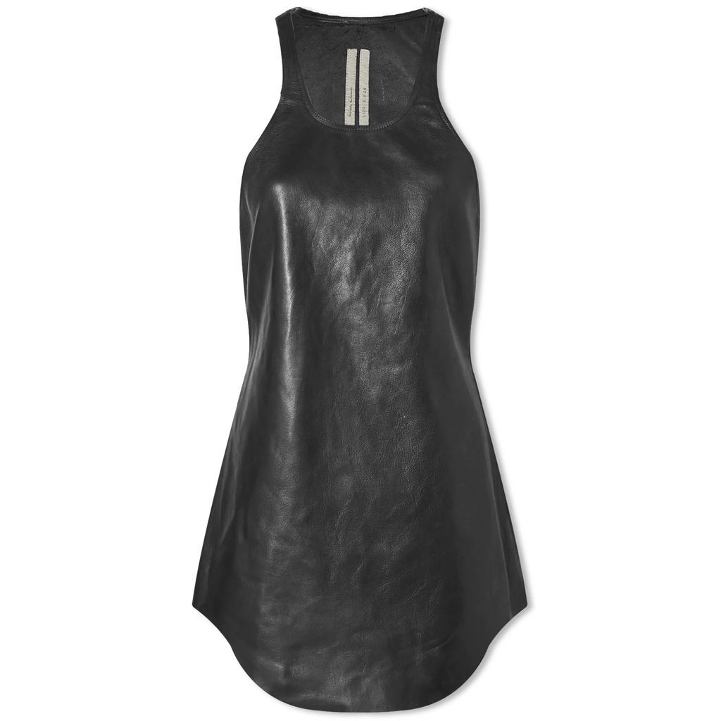 Women's Leather Tank Vest Black