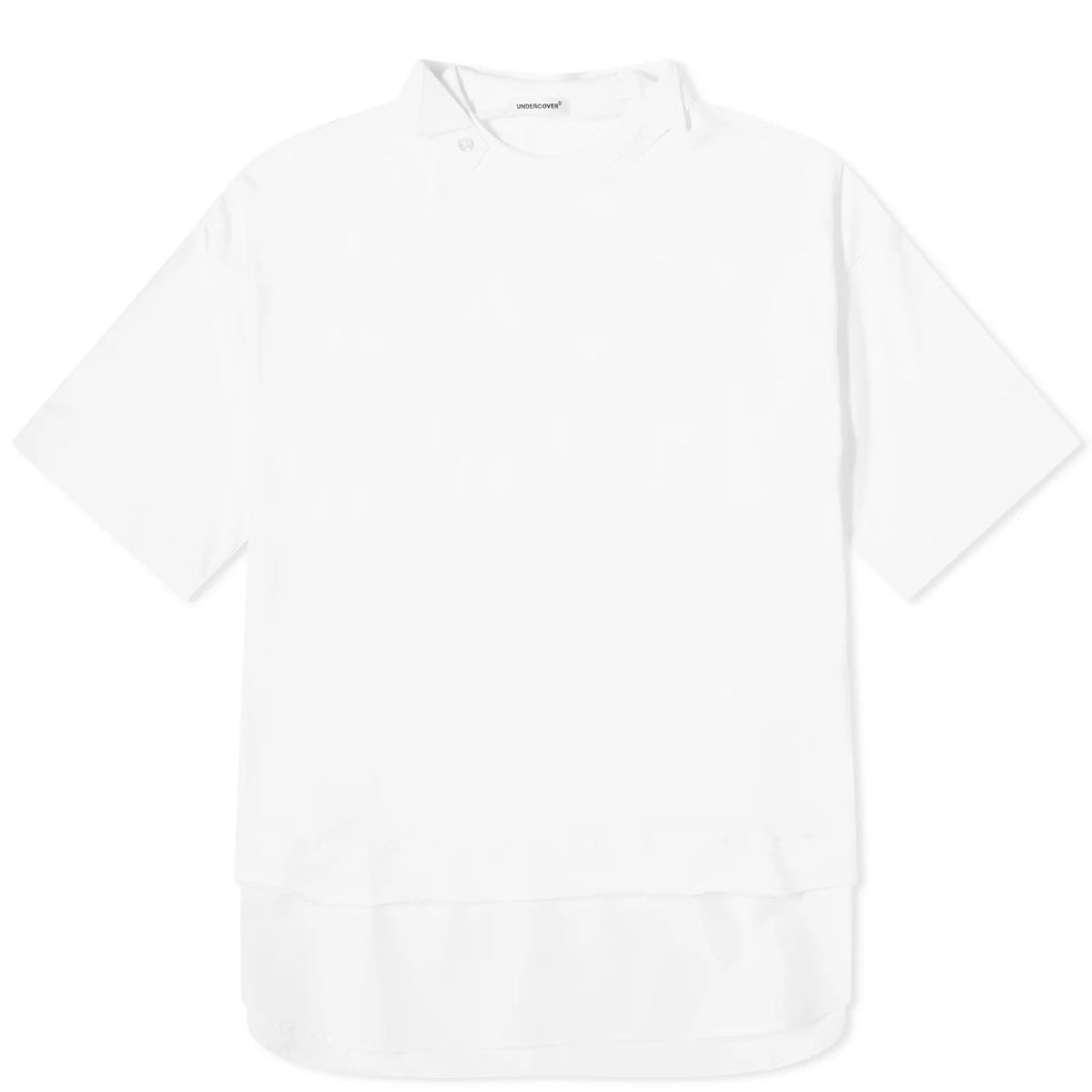 Women's Oversized Mixed Fabric T-Shirt White