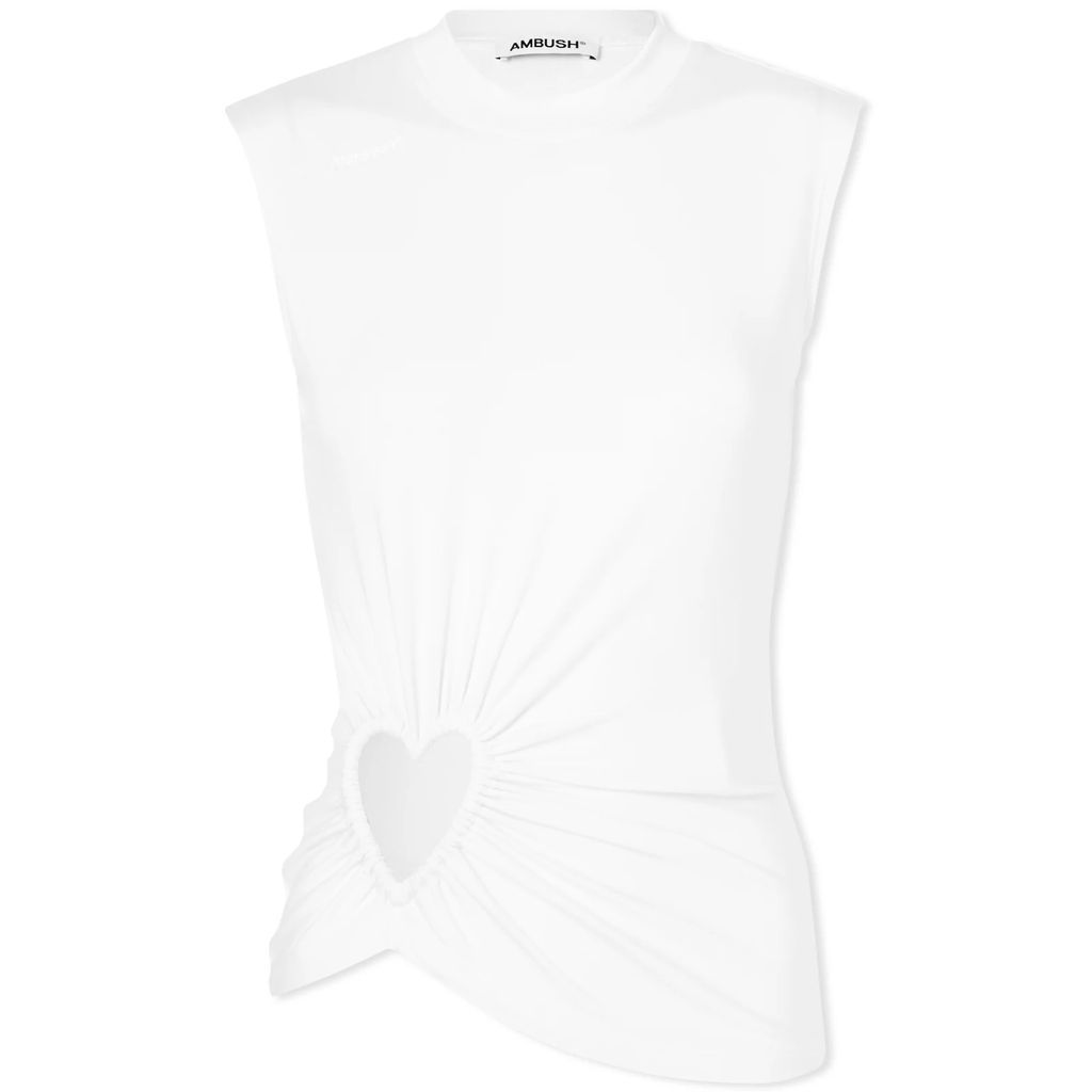 Women's Cut Out Hearts Vest Top White