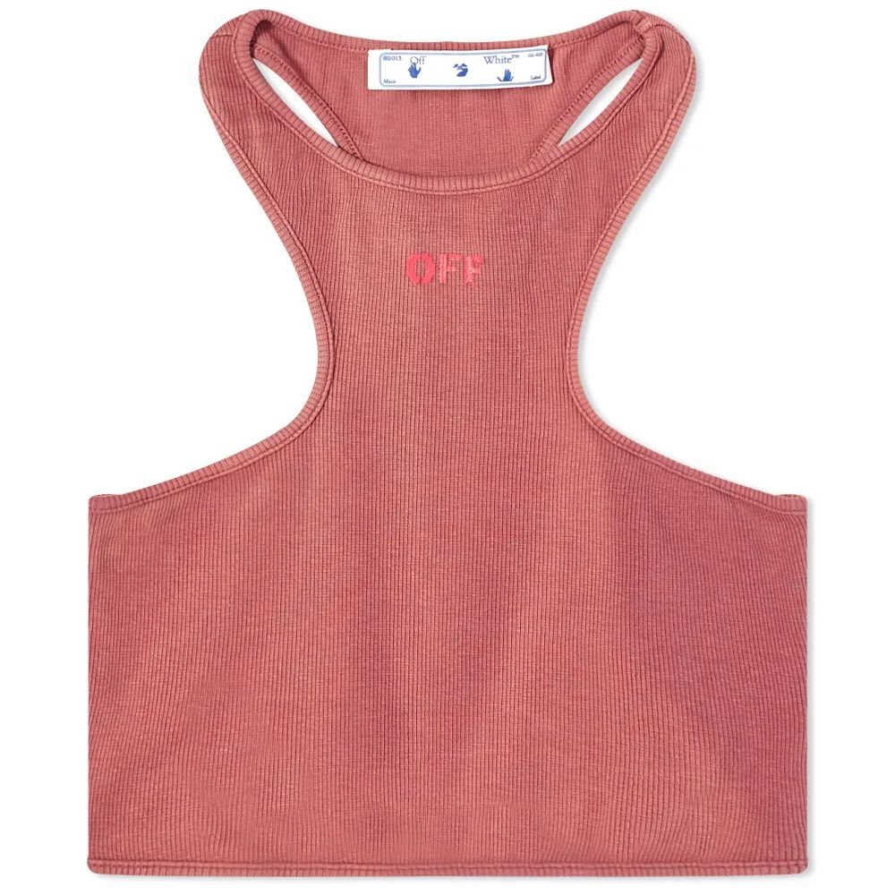 END. x Off-White Women's Ribbed Rowing Top Burgundy/Fuchsia