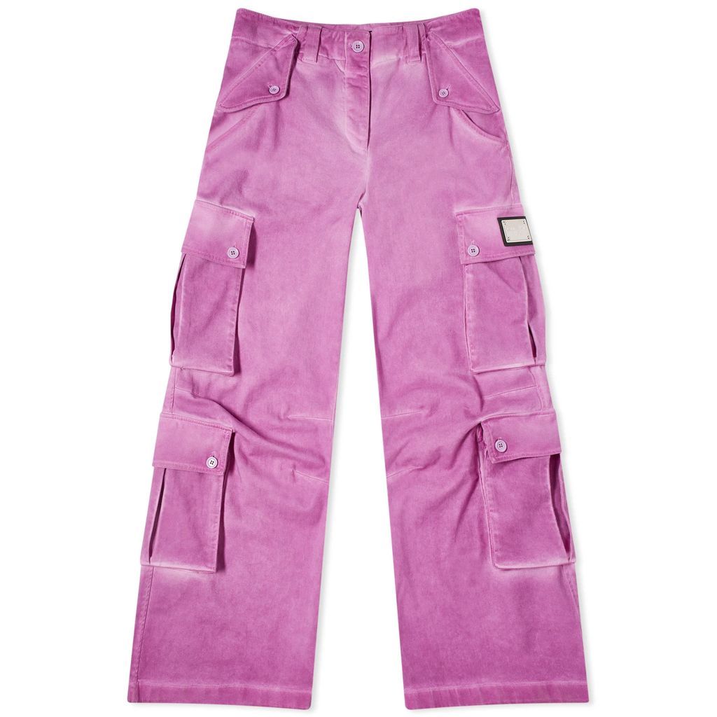 Women's Cargo Wide Leg Pants Pink