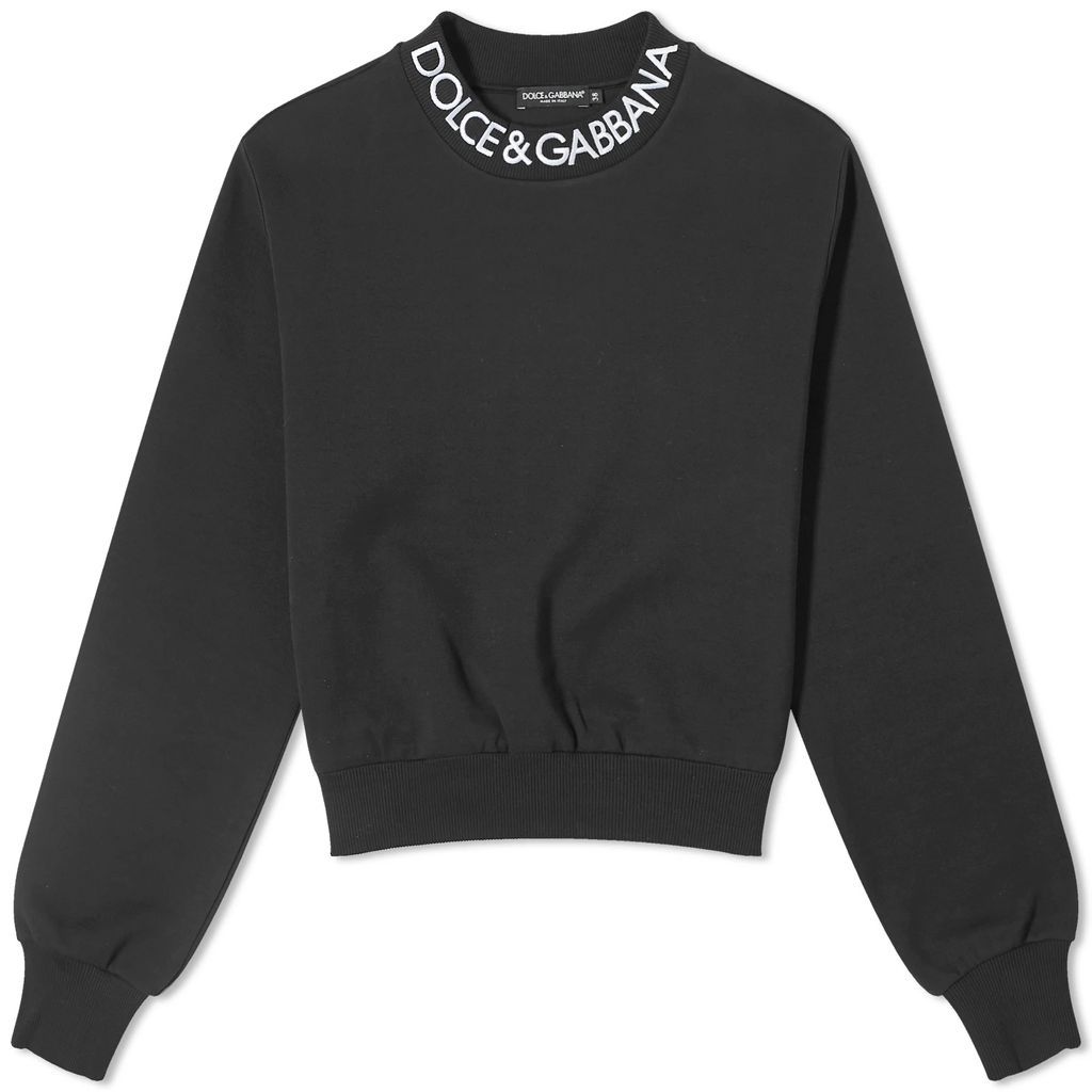 Women's Collar Logo Sweatshirt Black