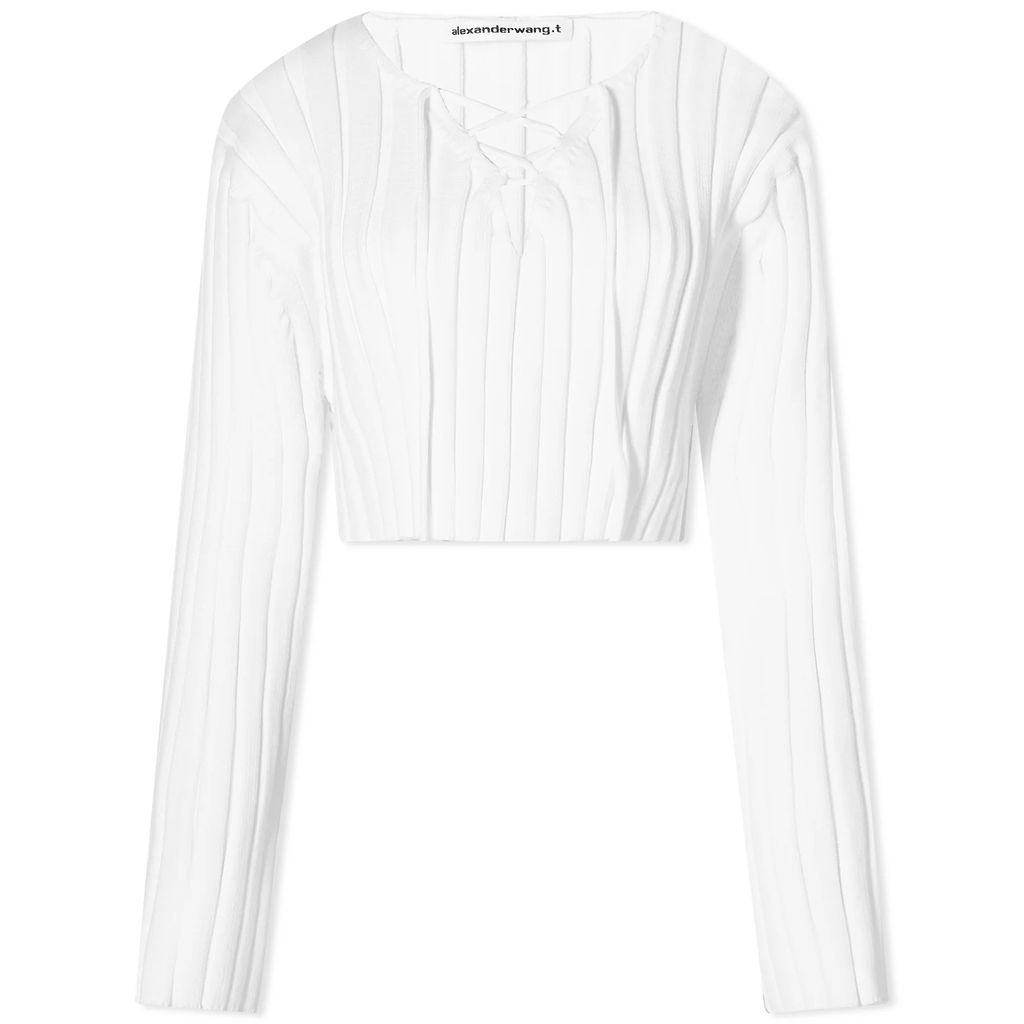 Women's Drop Shoulder Crop Sweatshirt White