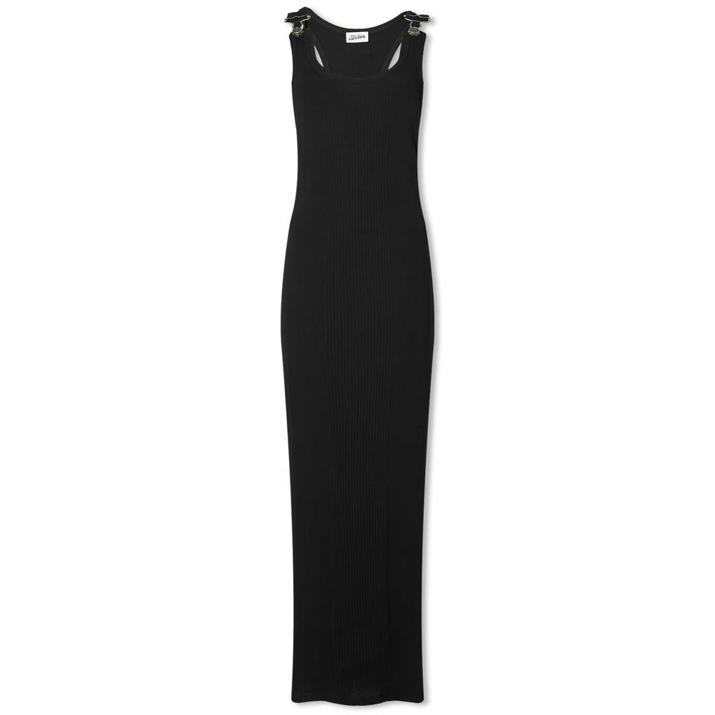 Women's Overall Buckle Maxi Dress Black