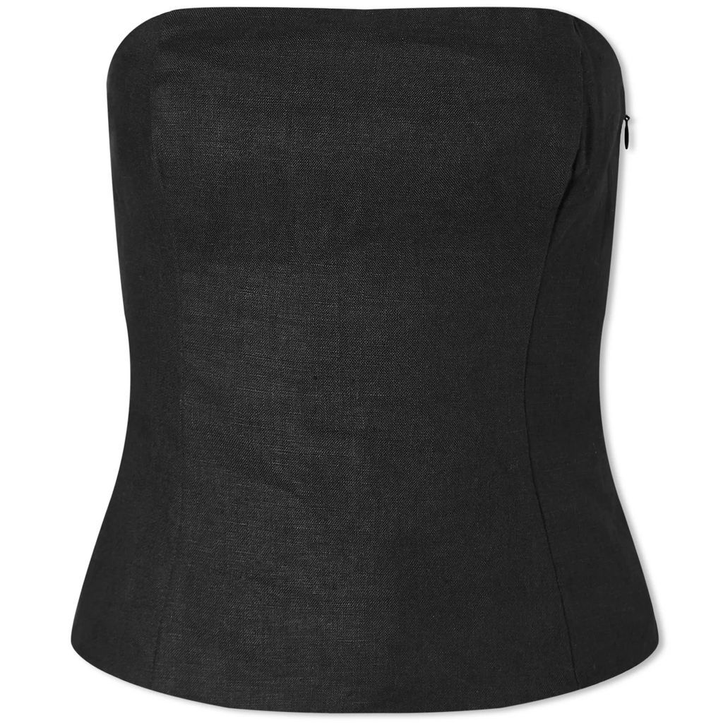 Women's Linen Corset Top Black