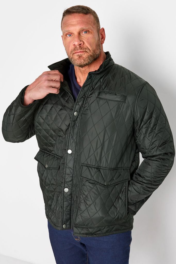 big & tall black quilted jacket