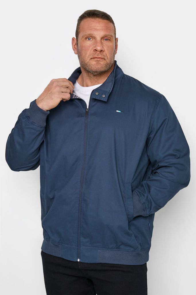 big & tall navy blue harrington jacket