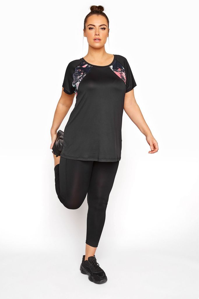 Curve Active Black 7/8Th Stretch High Waisted Gym Leggings, Women's Curve & Plus Size, Yours
