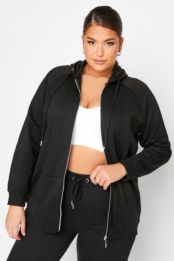 Curve Black Essential Zip Through Hoodie, Women's Curve & Plus Size, Yours
