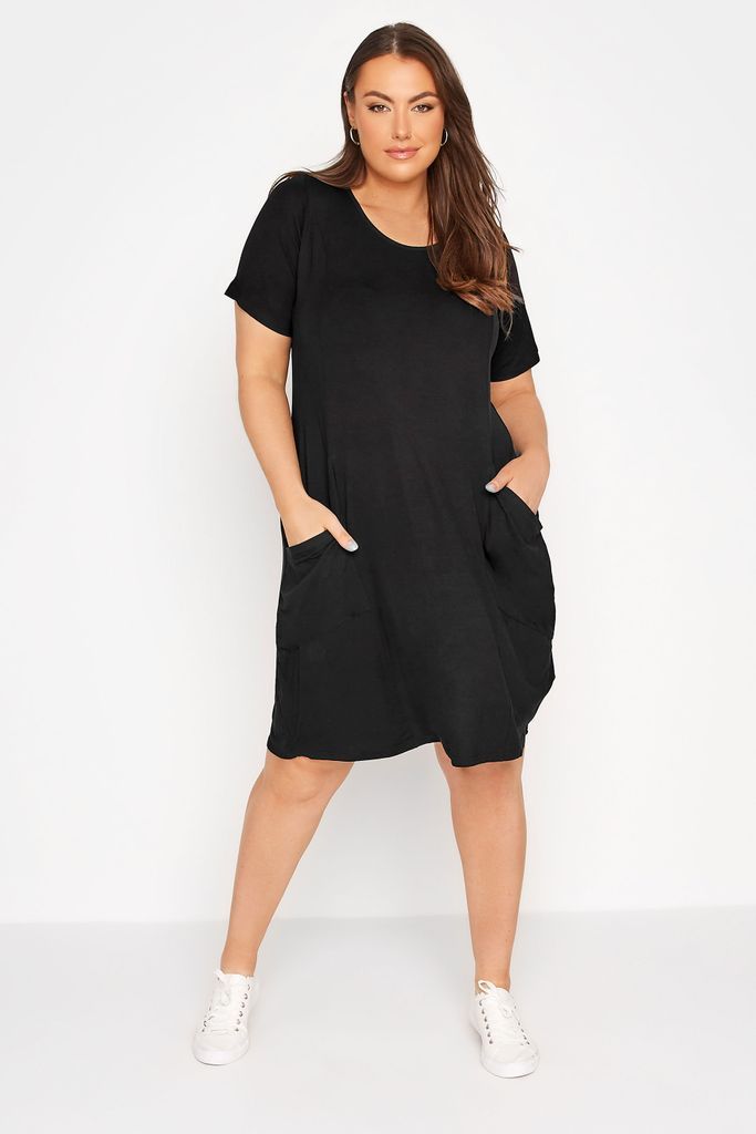 Curve Black Drape Pocket Dress, Women's Curve & Plus Size, Yours For Good