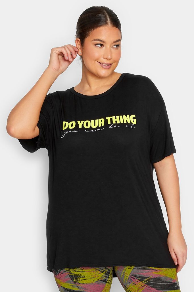 Active Curve Black 'Do Your Thing' Slogan Top, Women's Curve & Plus Size, Yours