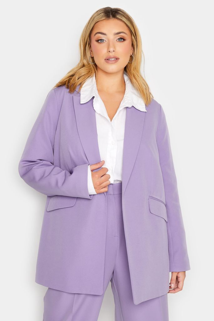 Curve Lavender Purple Blazer, Women's Curve & Plus Size, Yours